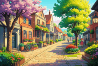 Contoh Prompt Gambar AI Kota Kecil di Musim Semi Contoh Prompt Gambar AI Kota Kecil di Musim Semi