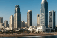 Contoh Prompt Gambar AI Kota Modern di Pinggir Pantai Contoh Prompt Gambar AI Kota Modern di Pinggir Pantai